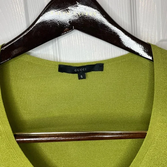 Vintage Y2K Green Gucci Silk Top Blouse size Small - Picture 2 of 9